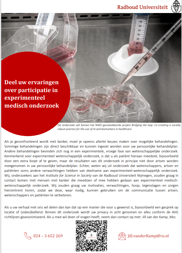 Ervaringen delen in experimenteel onderzoek Radboud Universiteit